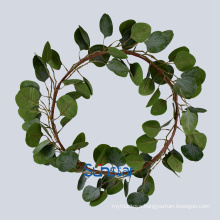 Artificial Plants Silver Dollar Eucalyptus Wreath 40cm for Indoor Home Decoration 51066